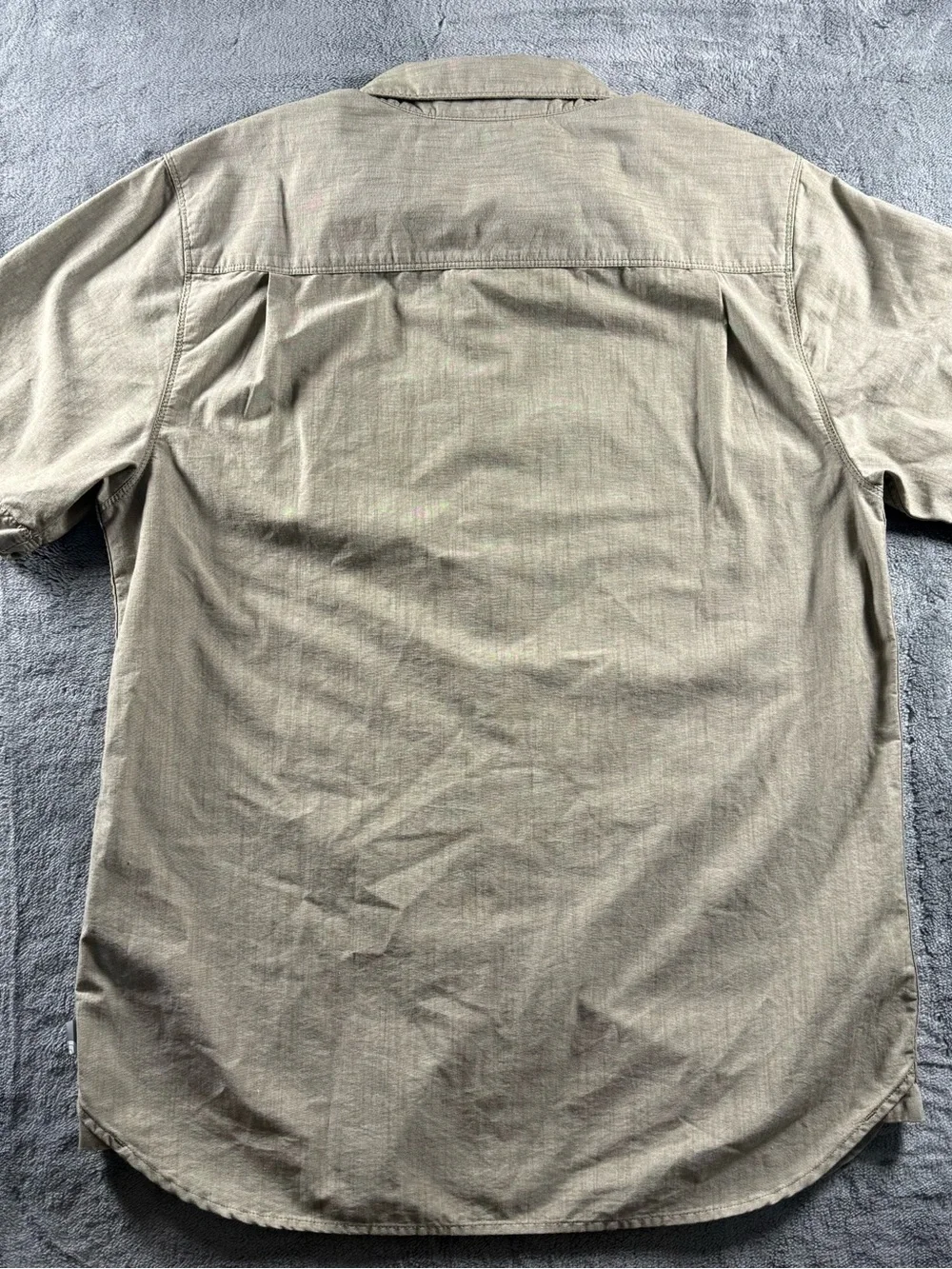 The North Face Button-Up Short Sleeve Shirt Men's Medium Tan Cotton/Poly Blend